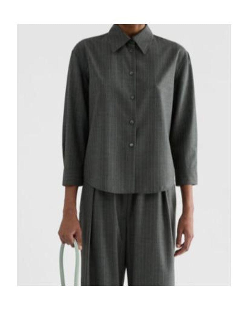 Jil Sander Gray Shirt 158 Pinstripe Shirt