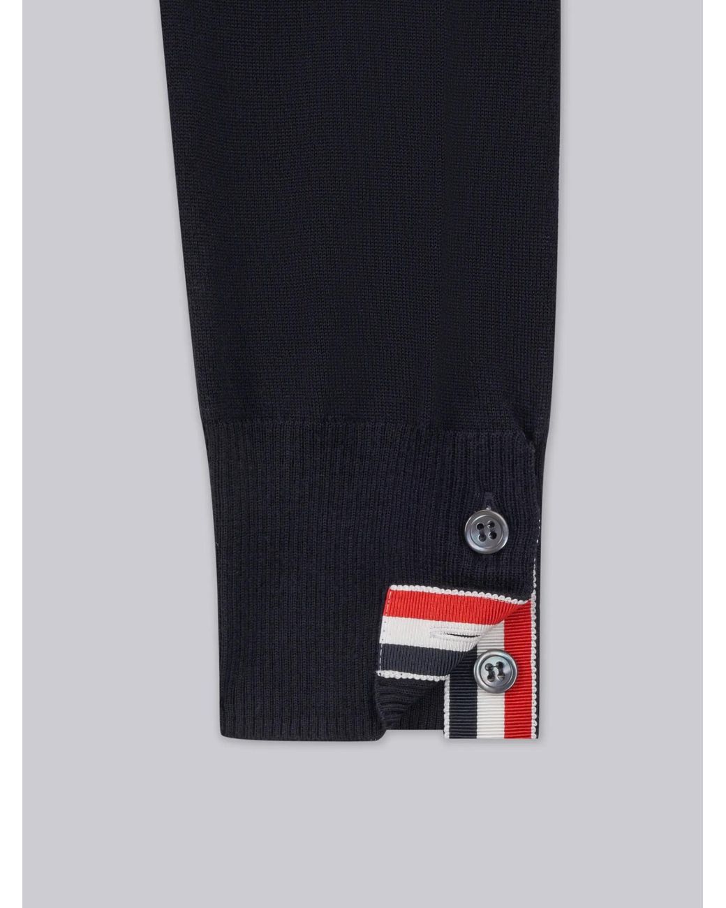 Thom Browne Blue 4-Bar Ribbed Crewneck Jumper