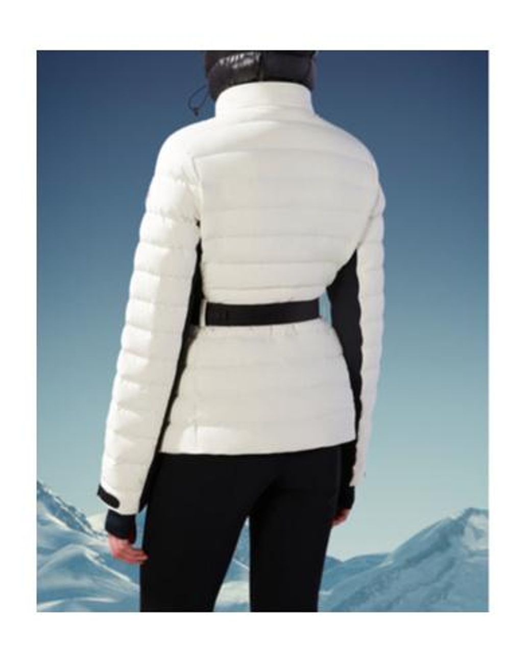 Moncler White Bruche Hooded Down Ski Jacket