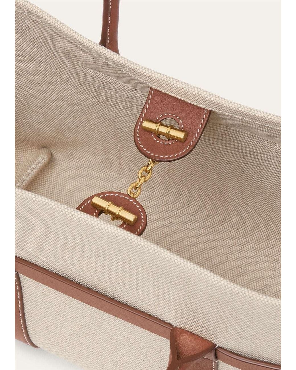 Loro Piana Natural Logo Embossed Shopping Bag