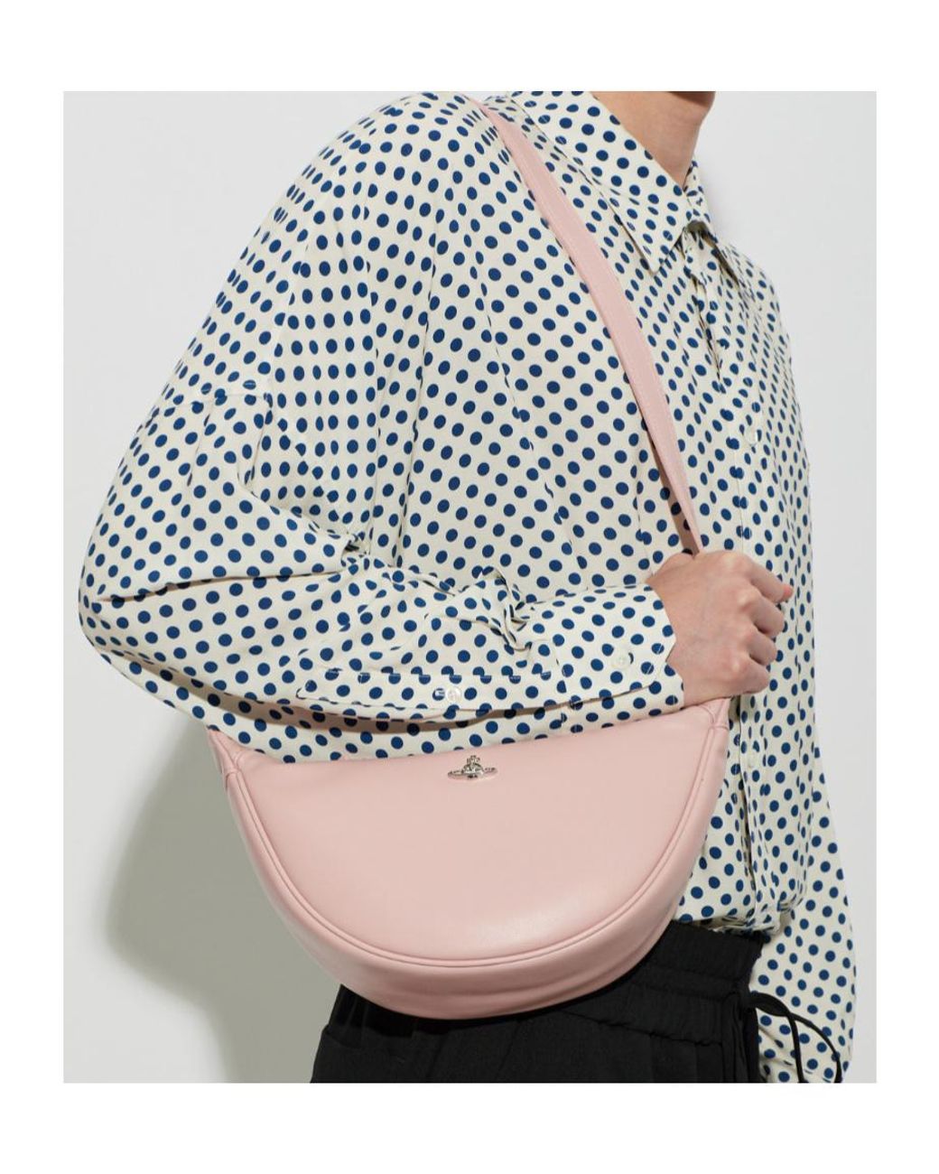 Vivienne Westwood Pink Lacey Curved Shoulder Bag