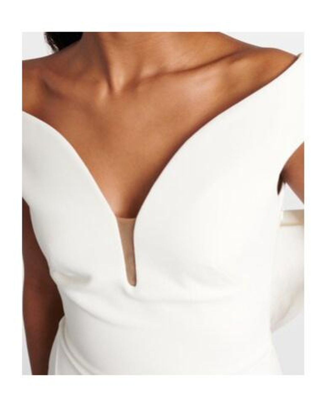 Safiyaa White Bridal Damona Embellished Gown