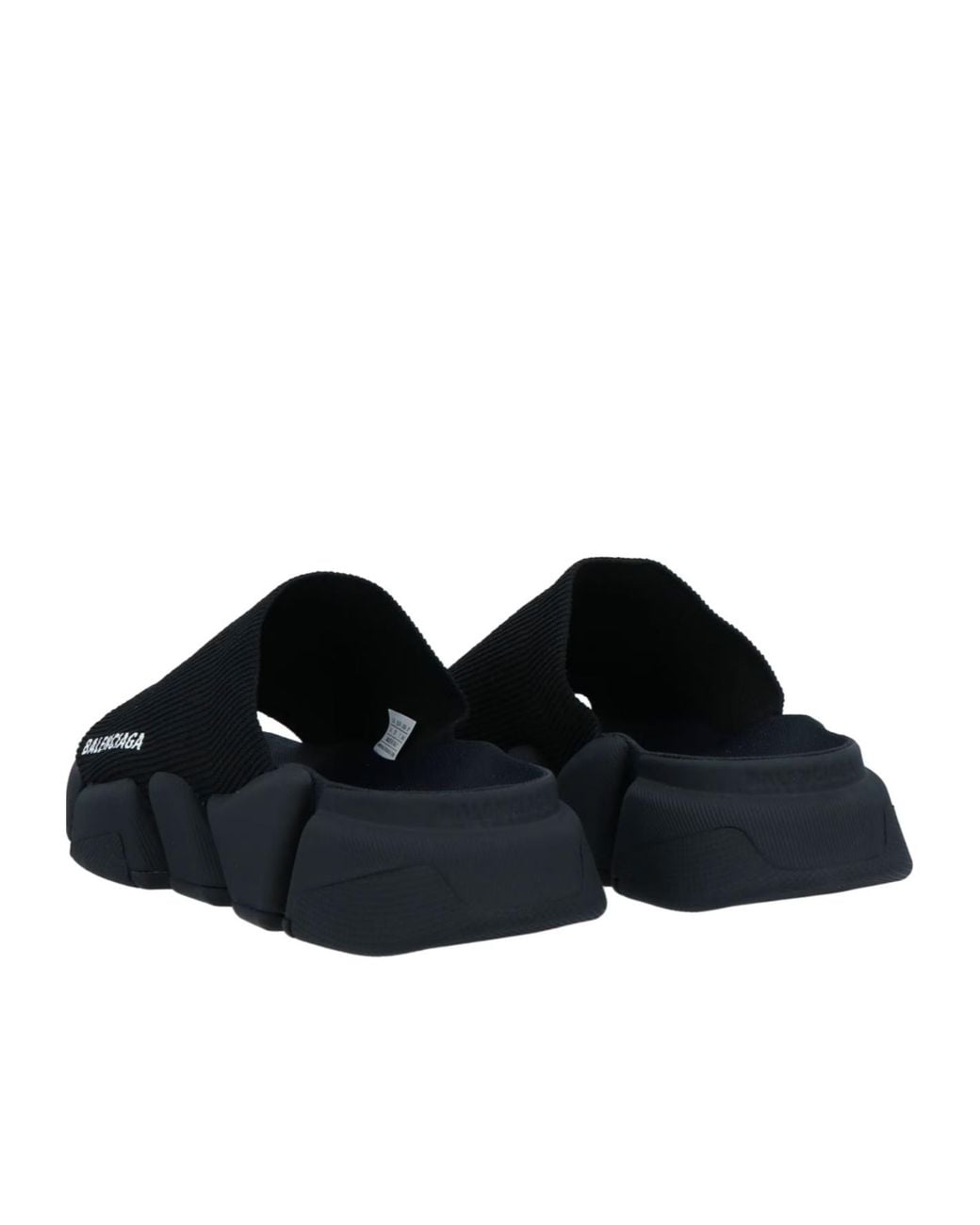 Balenciaga Black Simple Printed Slippers