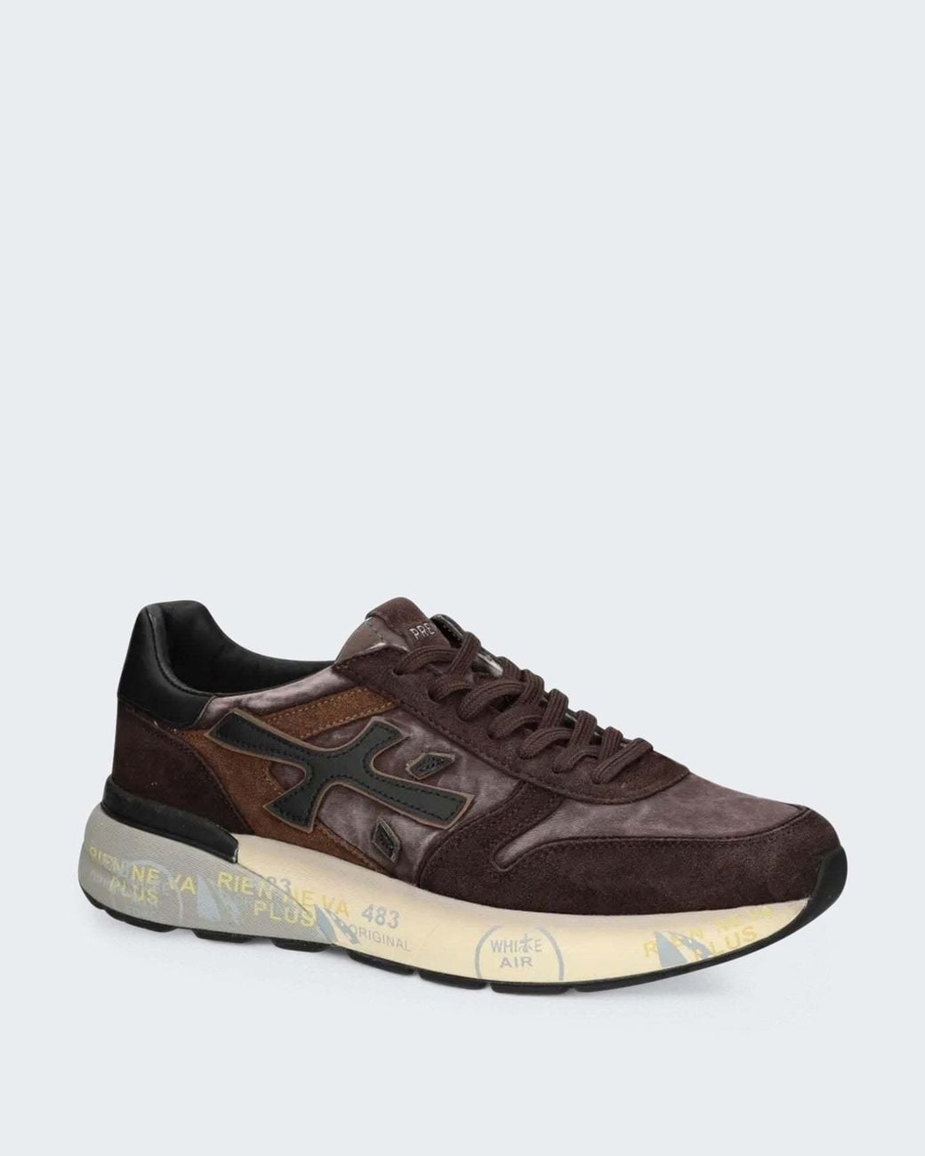 Premiata Brown Panelled Sneakers for men