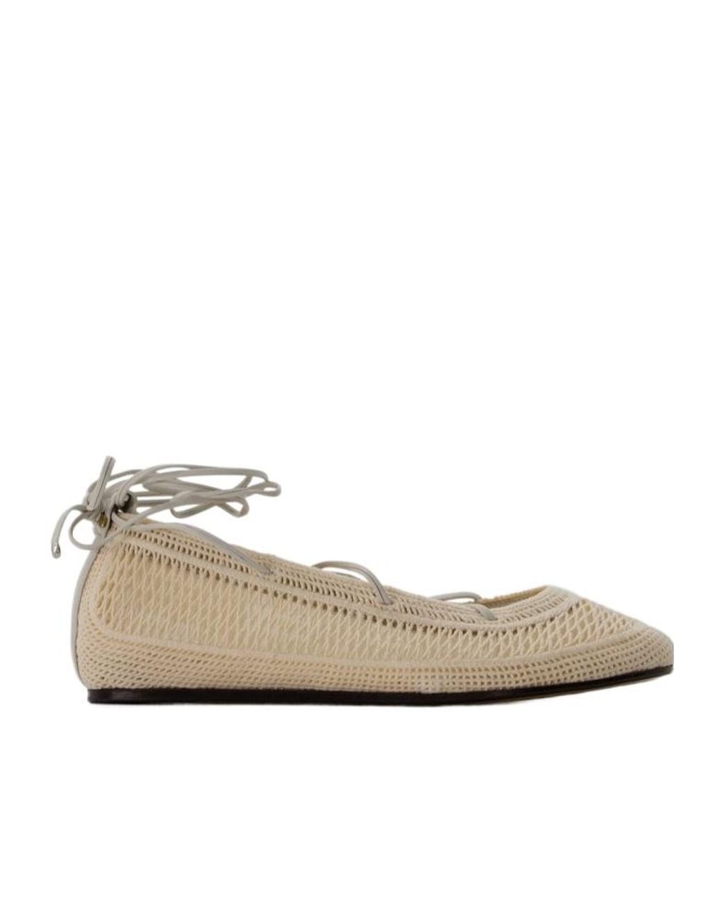 Isabel Marant Natural Belna Lace-Up Ballerinas
