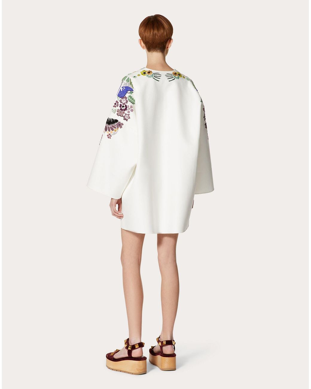 Valentino Gray Embroidery Cardin Dress