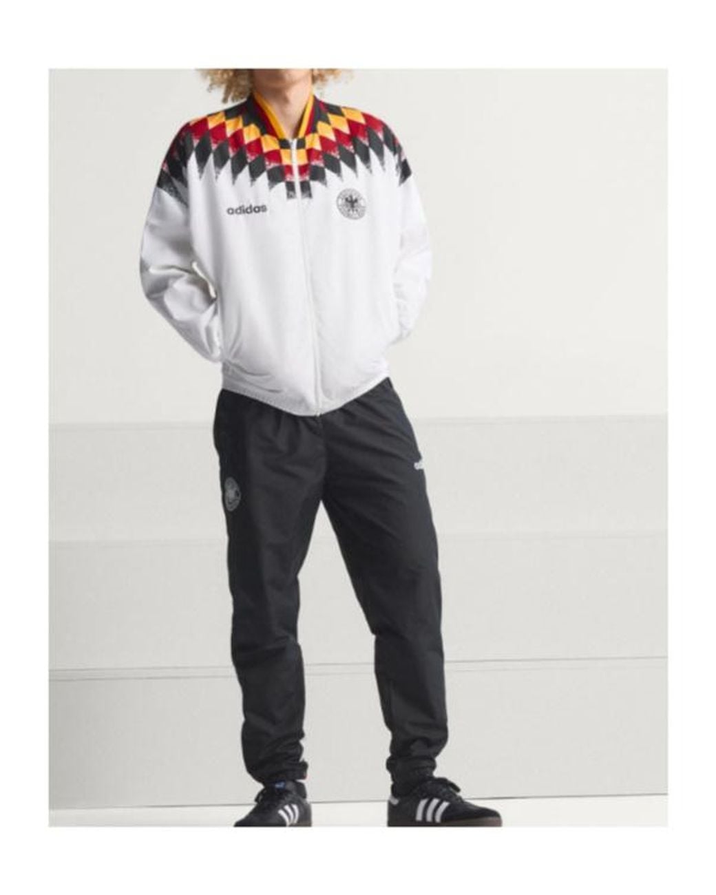 Adidas Originals White Logo-Embroidered Jacket for men
