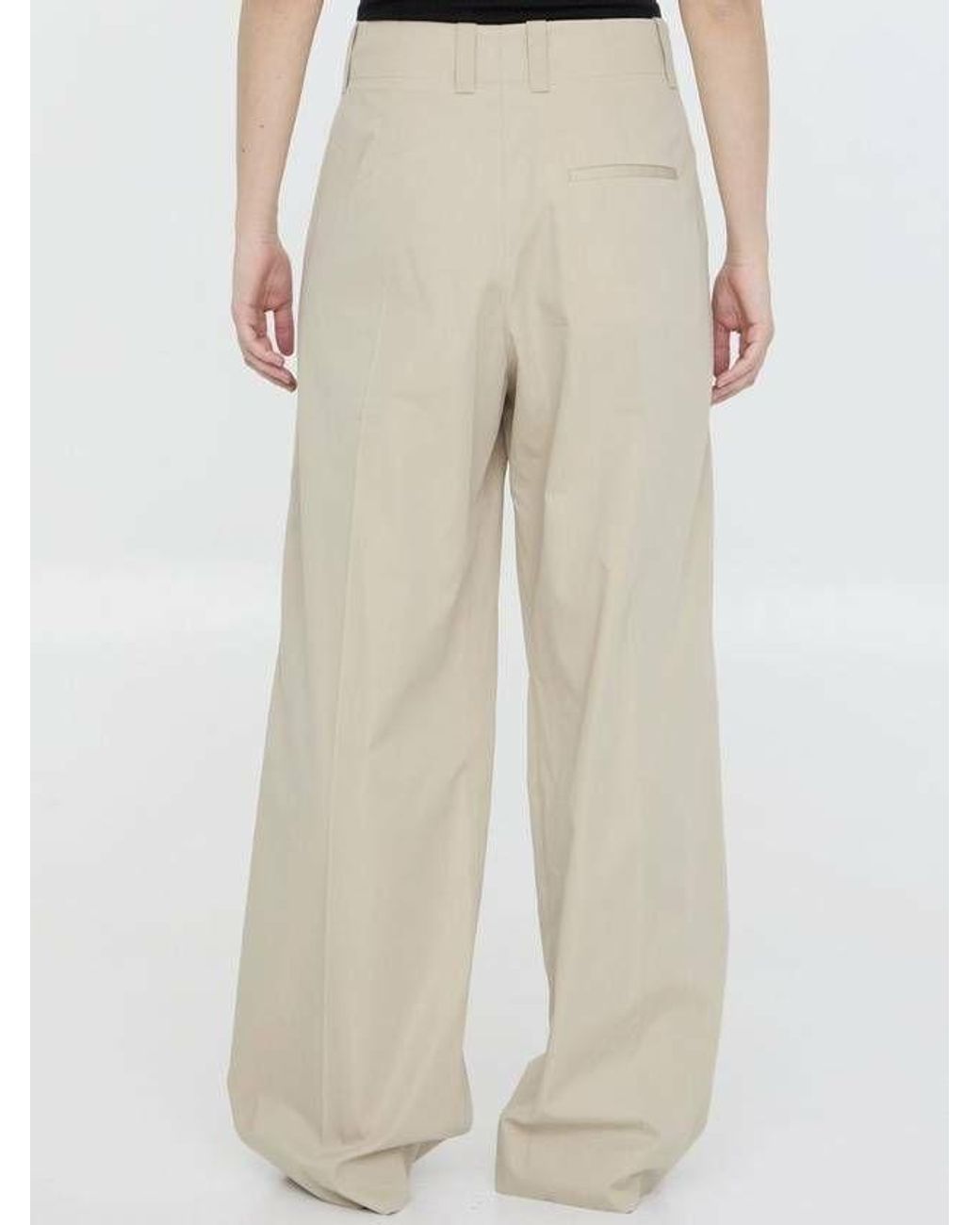 Bottega Veneta White Pleated Detail Tailored Trousers