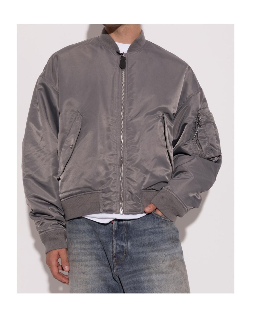 DSquared² Gray Quilted Bomber Jacket for men