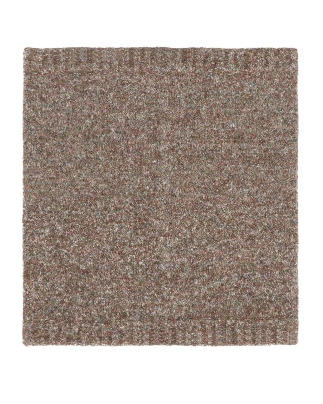 RANRA Brown Ribbed Knit Neck Warmer for men