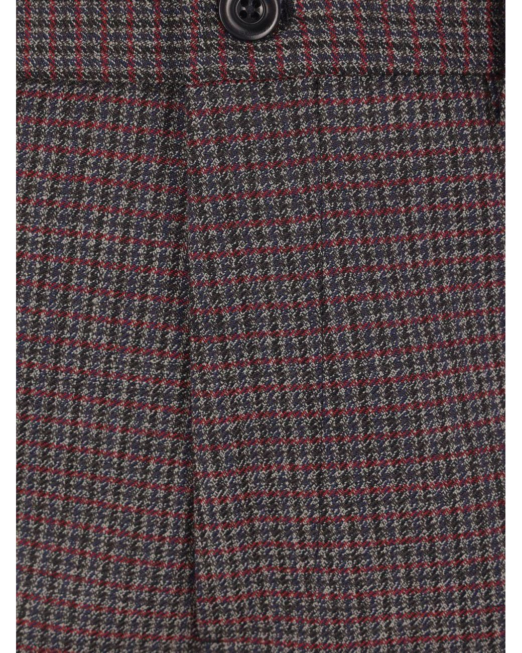 NAMACHEKO Gray Houndstooth Tailored Pants for men