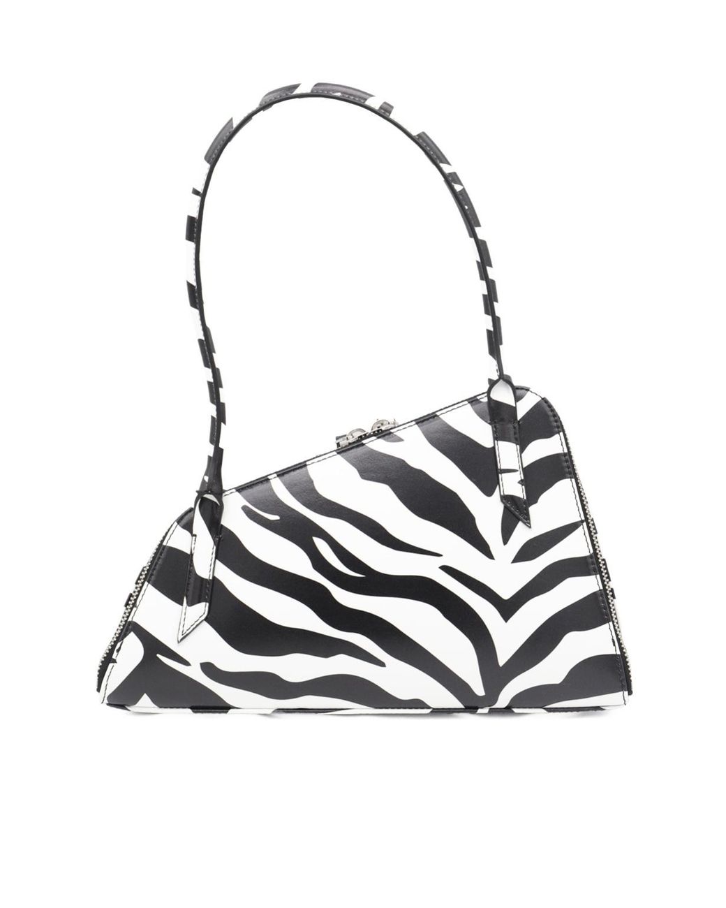 The Attico White Sunrise Zip-Up Shoulder Bag