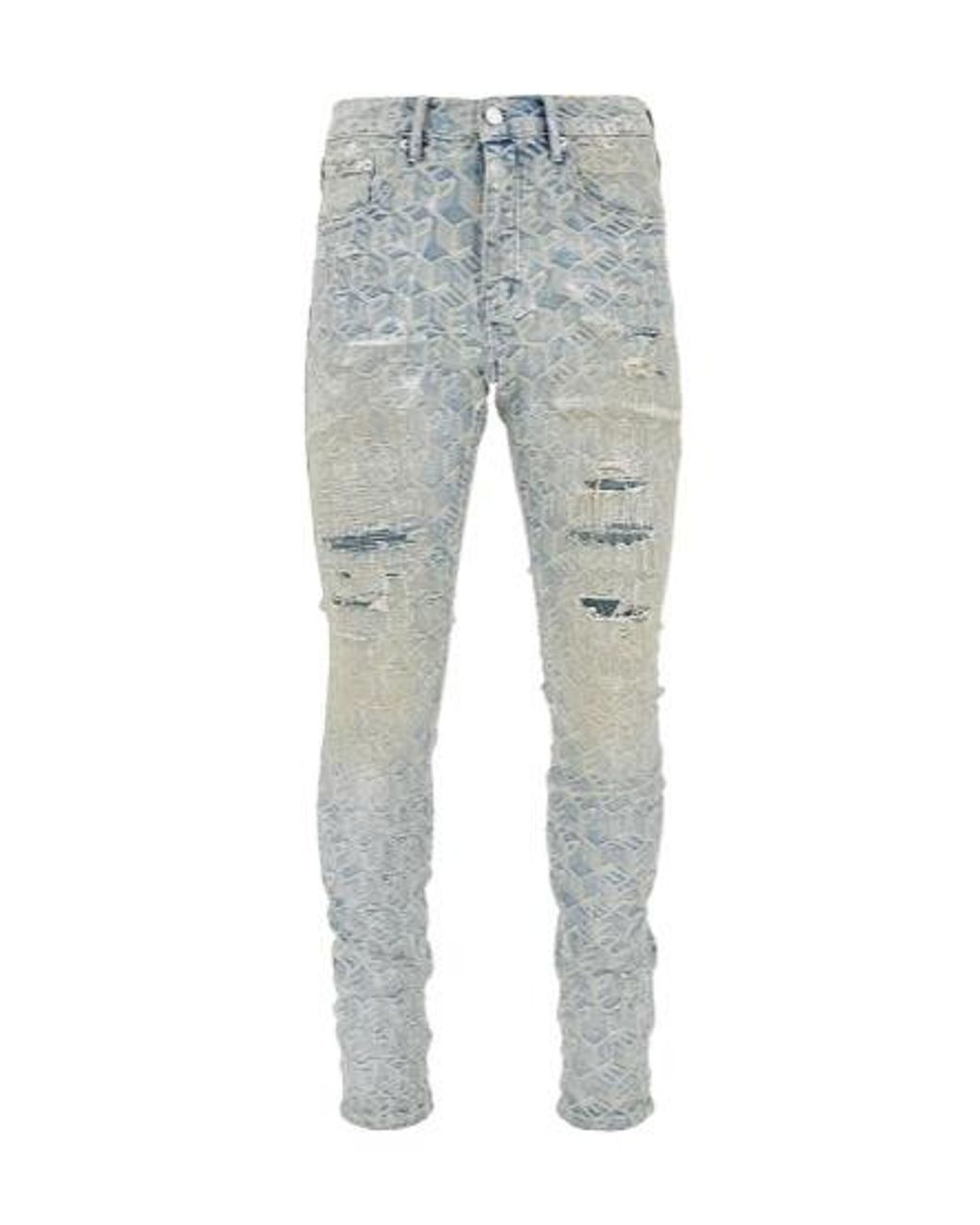 Purple Brand Gray Distressed Jeans for men