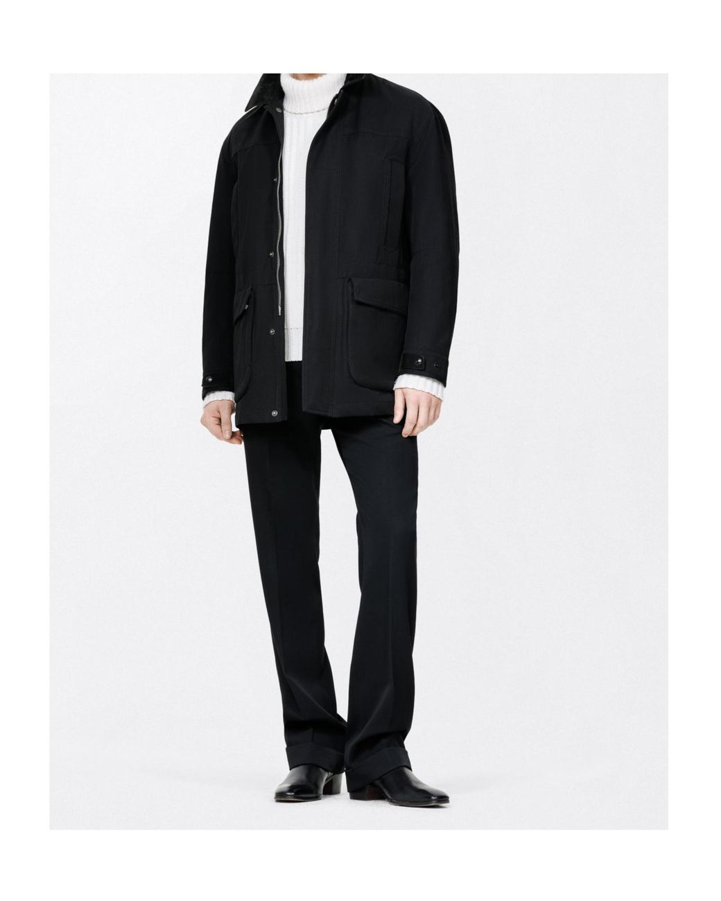 Tom Ford Black Contrast Collar Field Jacket for men