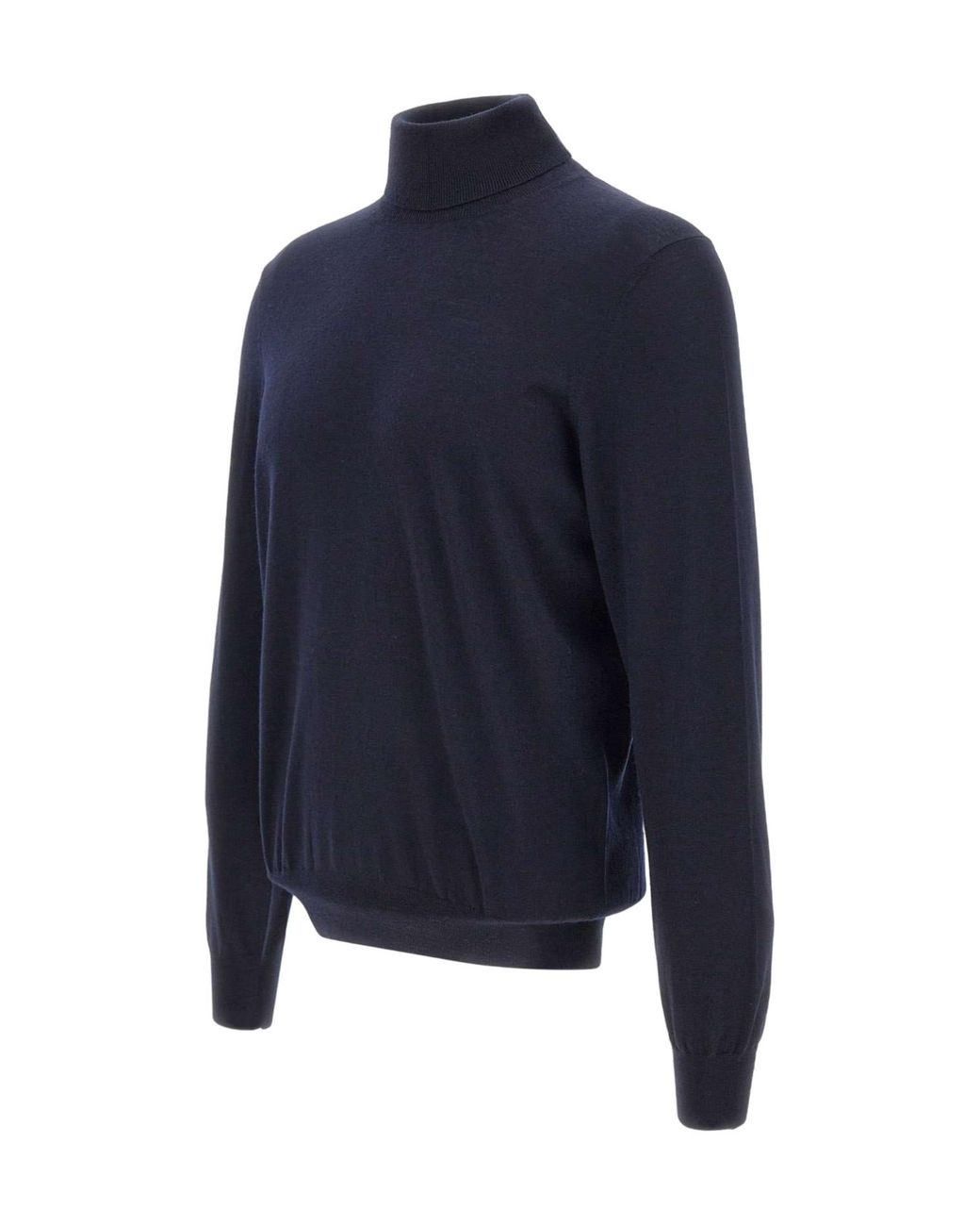 Gran Sasso Blue Ribbed-Knit Turtleneck Jumper for men