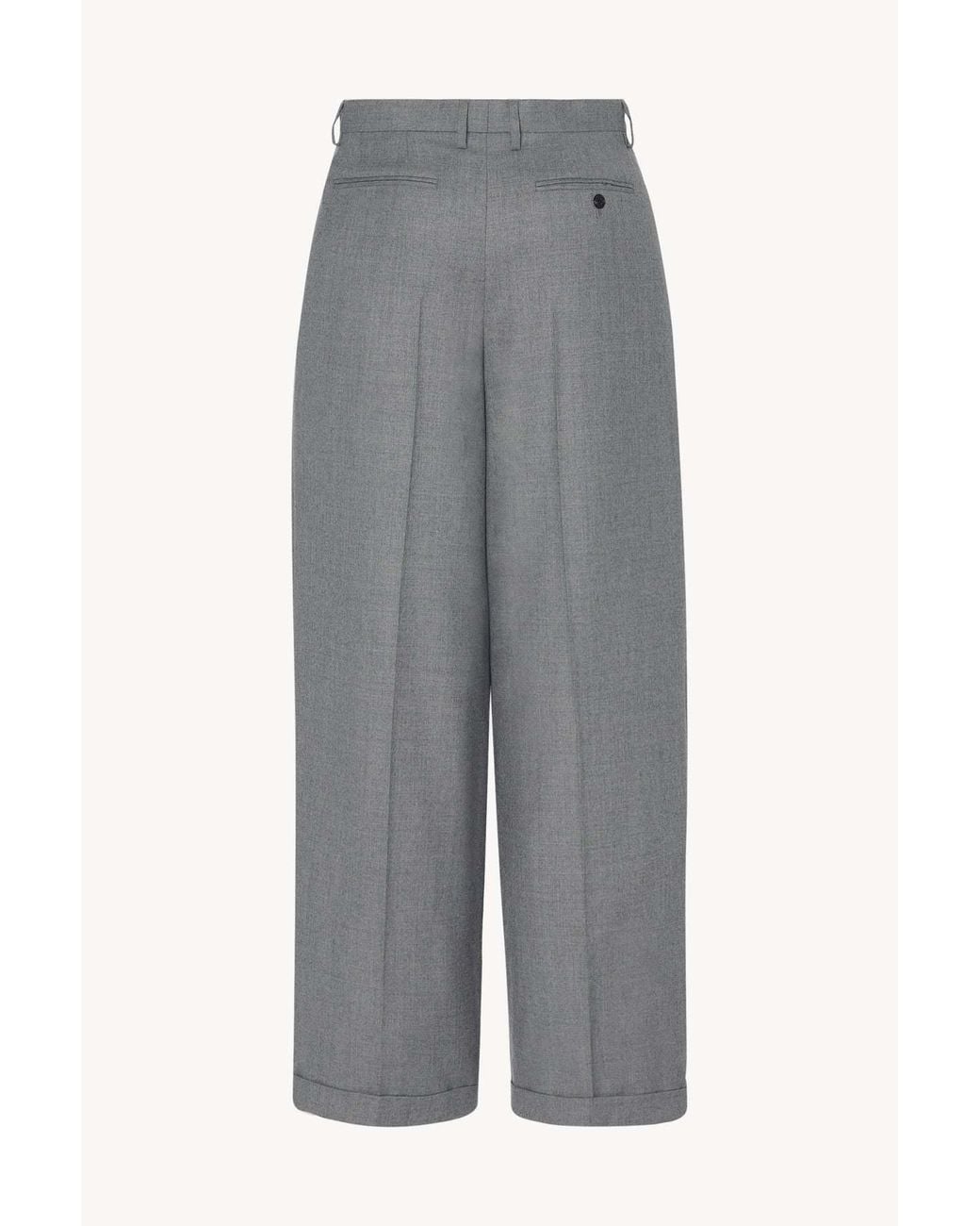 The Row Gray Pleated Trousers