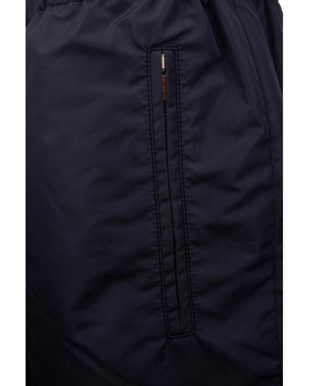 Miu Miu Blue Logo-Print Drawstring Knee-Length Shorts