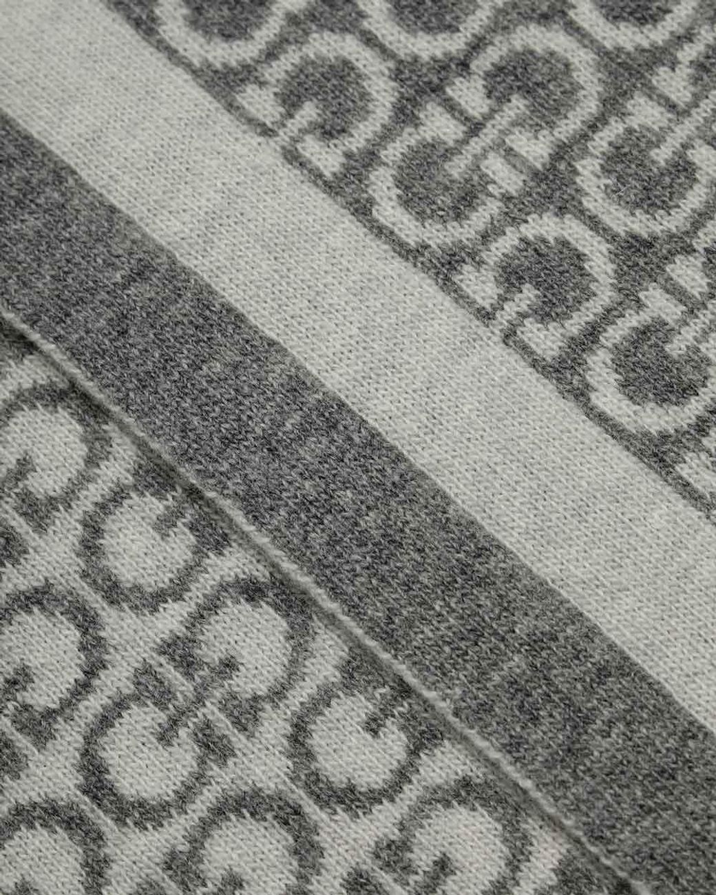 Ferragamo Gray Logo Knit Scarf