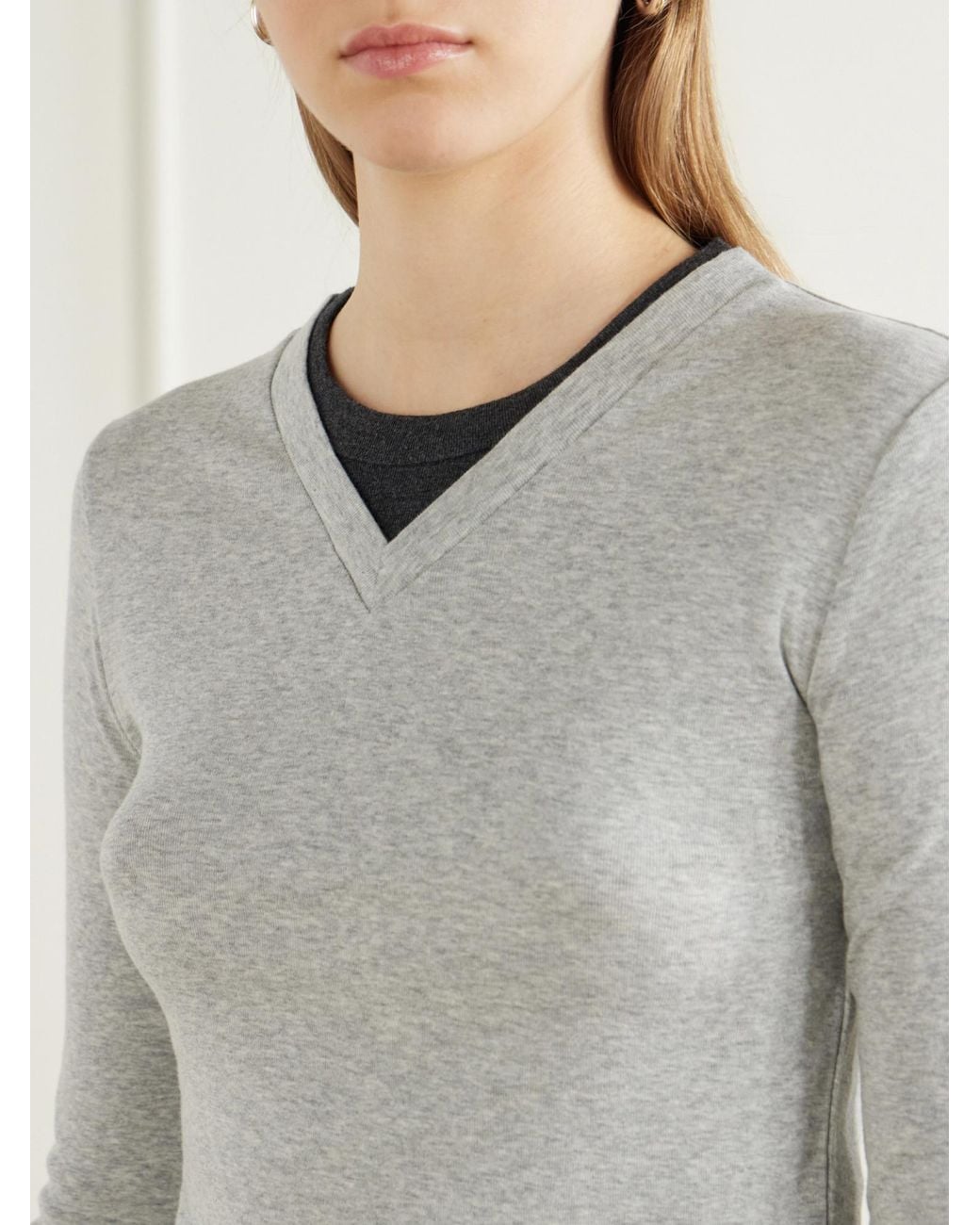 St. Agni Gray Casual Long-Sleeve T-Shirt