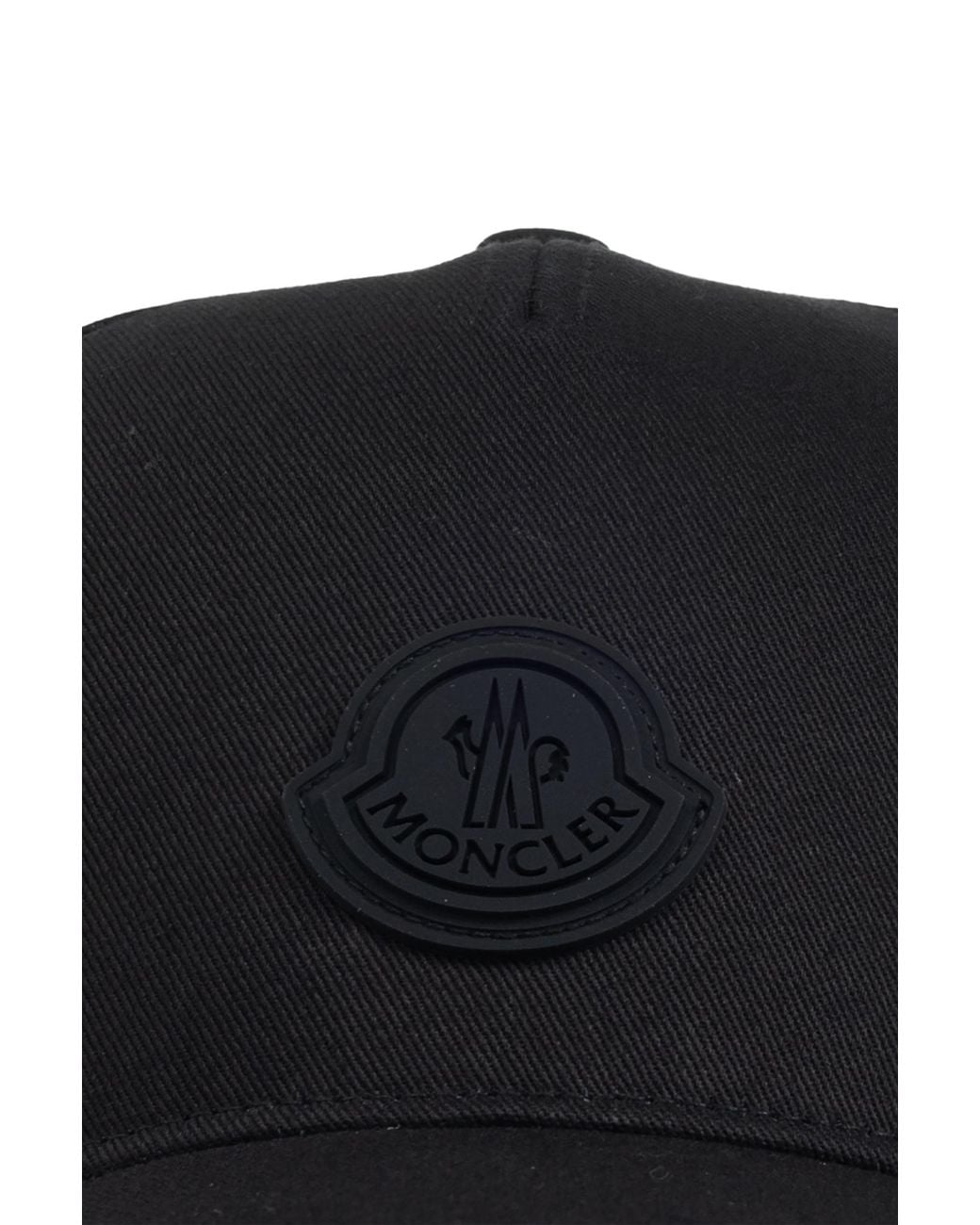 Moncler Black Logo Patch Baseball Cap