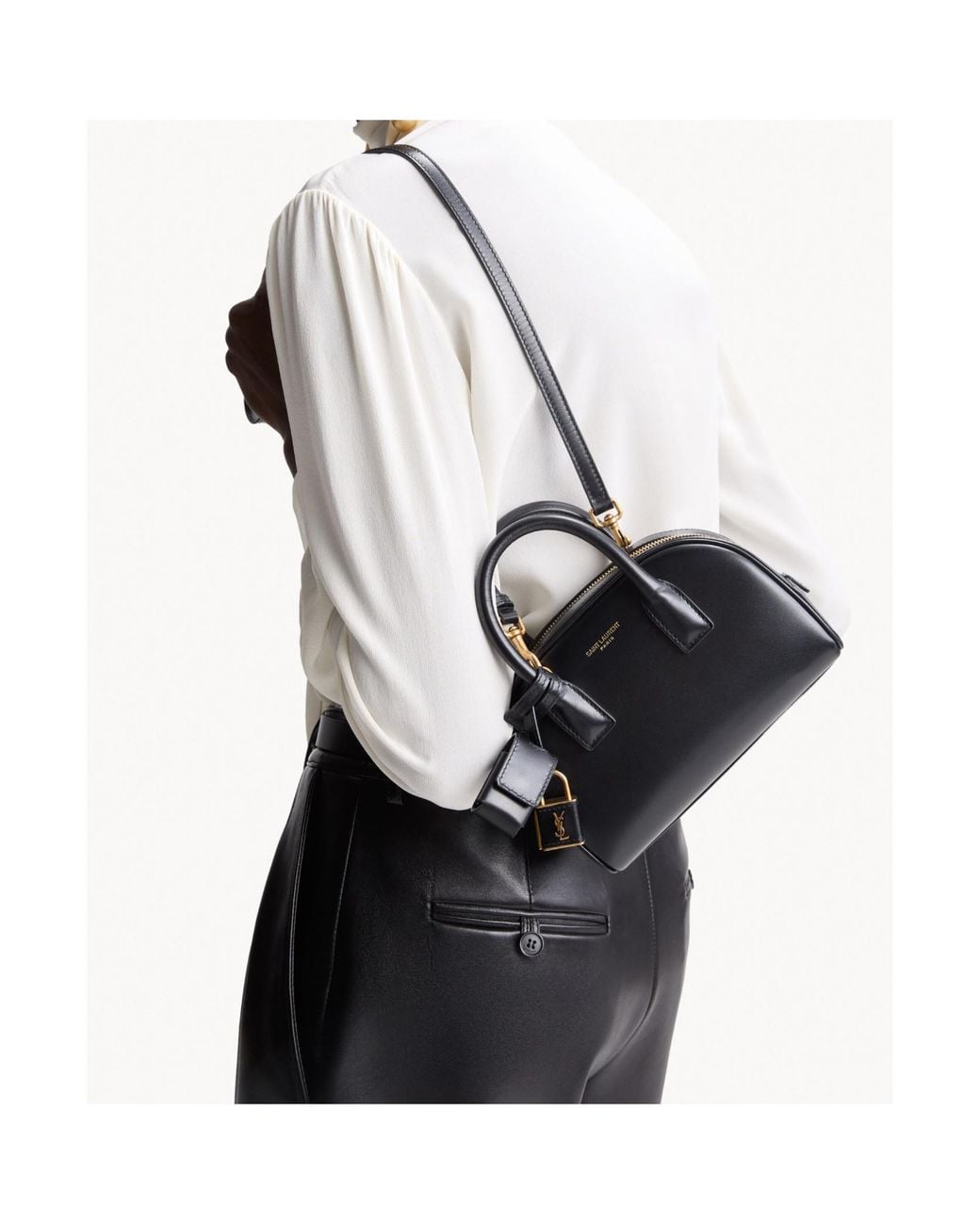 Saint Laurent Black Sac De Jour Boston Mini Shoulder Bag