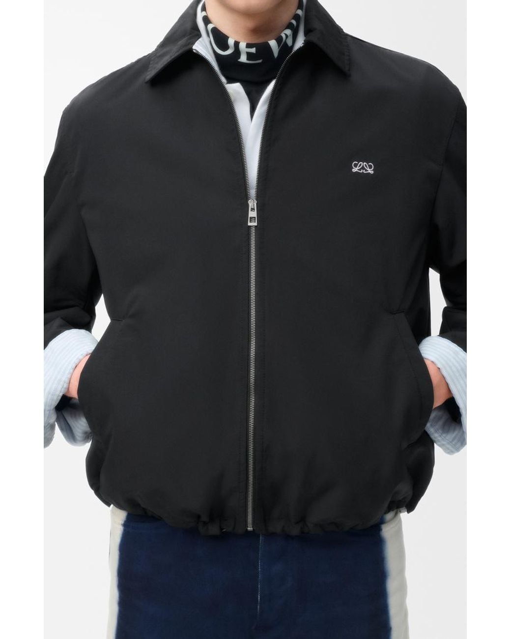 Loewe Black Canvas Zip-Up Jacket for men