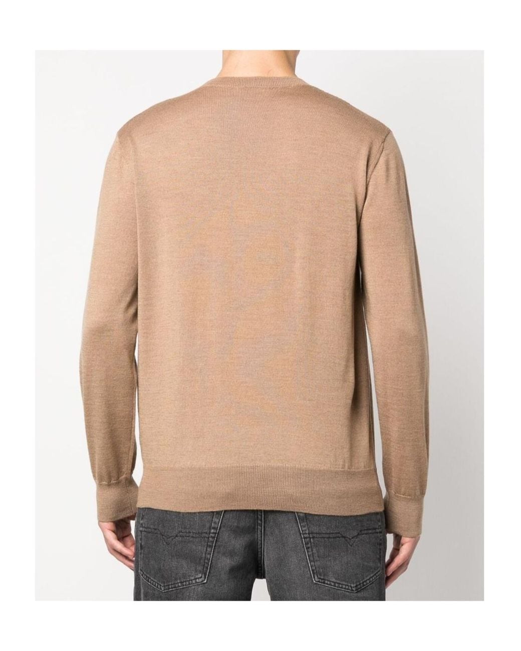 DSquared² Pink Fine-Knit Crew-Neck Jumper for men