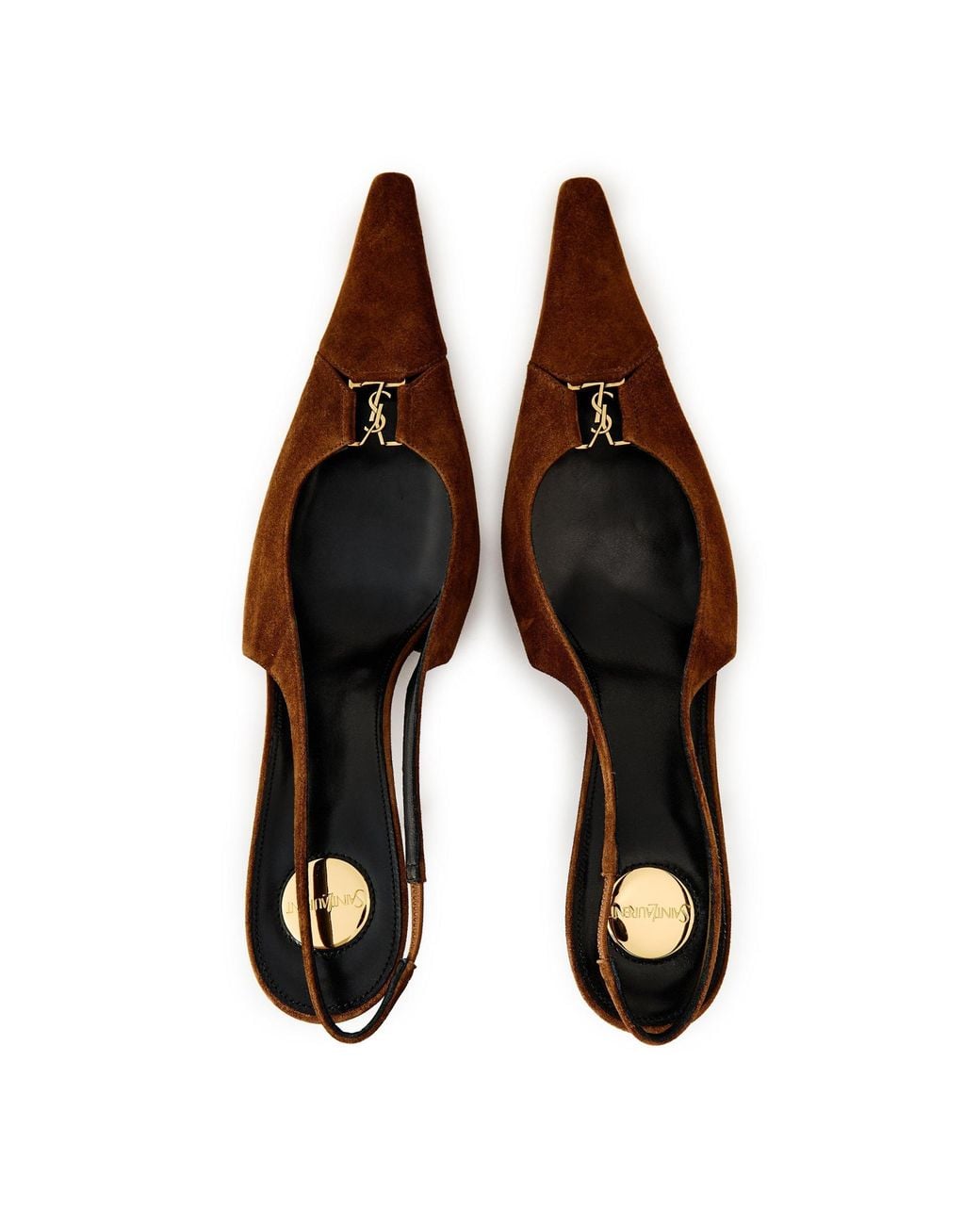 Saint Laurent Brown Solid Color High Heels