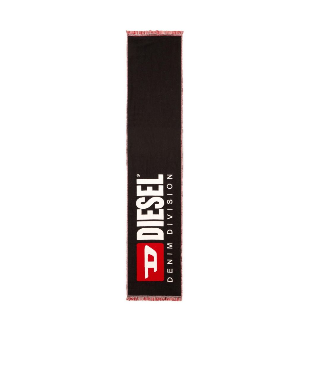 DIESEL Red Wool-Blend Scarf With Maxi Jacquard Logo for men
