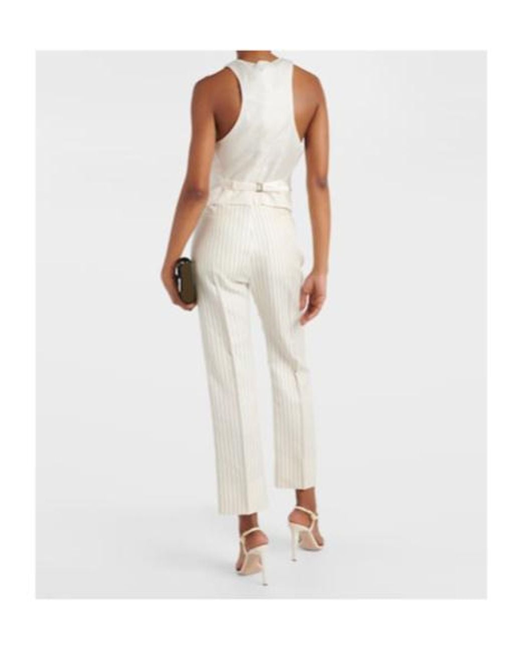 Tom Ford White Pinstripe Wool And Silk-Blend Vest