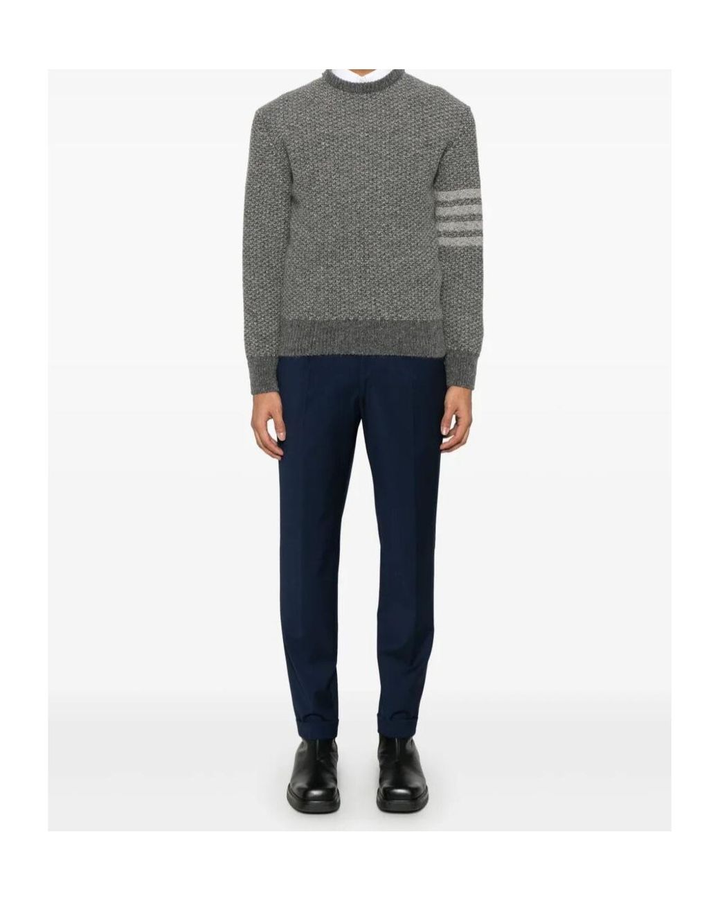 Barba Napoli Blue Belt Loops Slacks for men