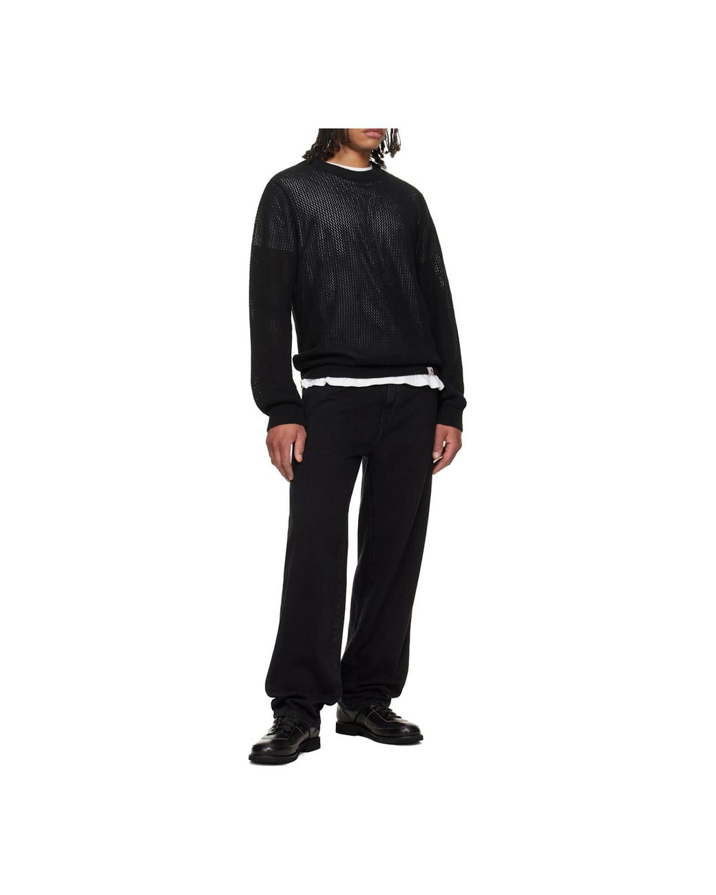 Carhartt Black Stockton Crewneck Jumper for men