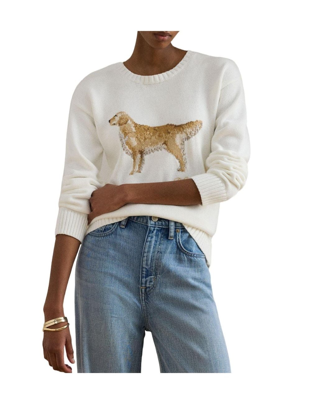 Ralph Lauren White Crew Neck Jumper