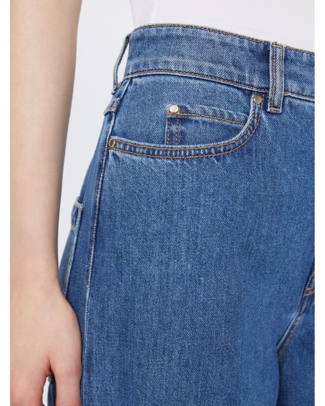 Max Mara Blue Wide-Leg Denim Jeans
