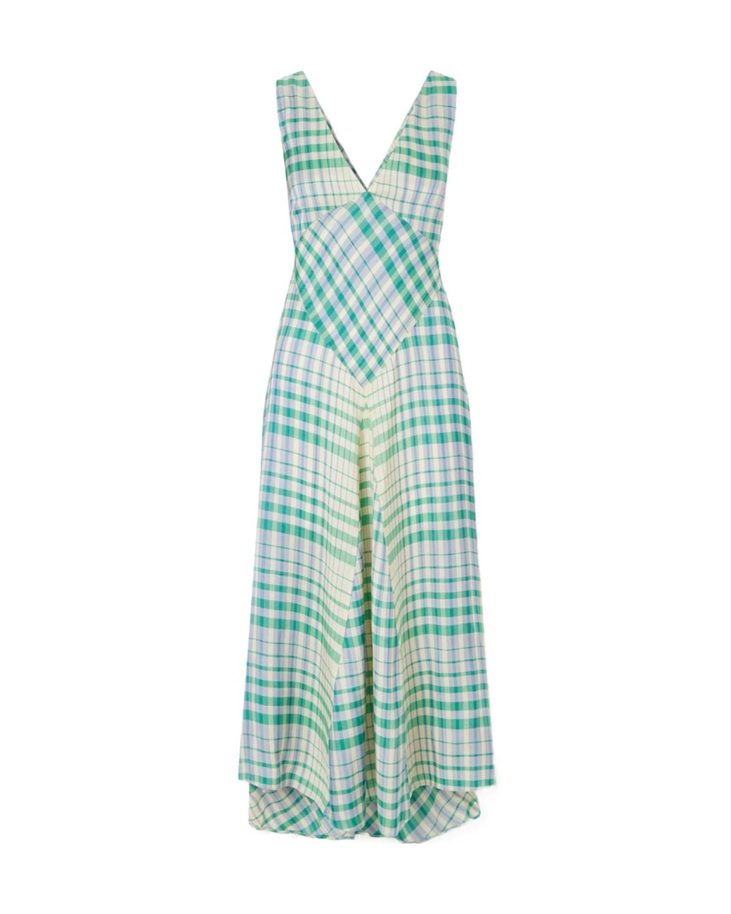 Polo Ralph Lauren Green Checked Woven Midi Dress