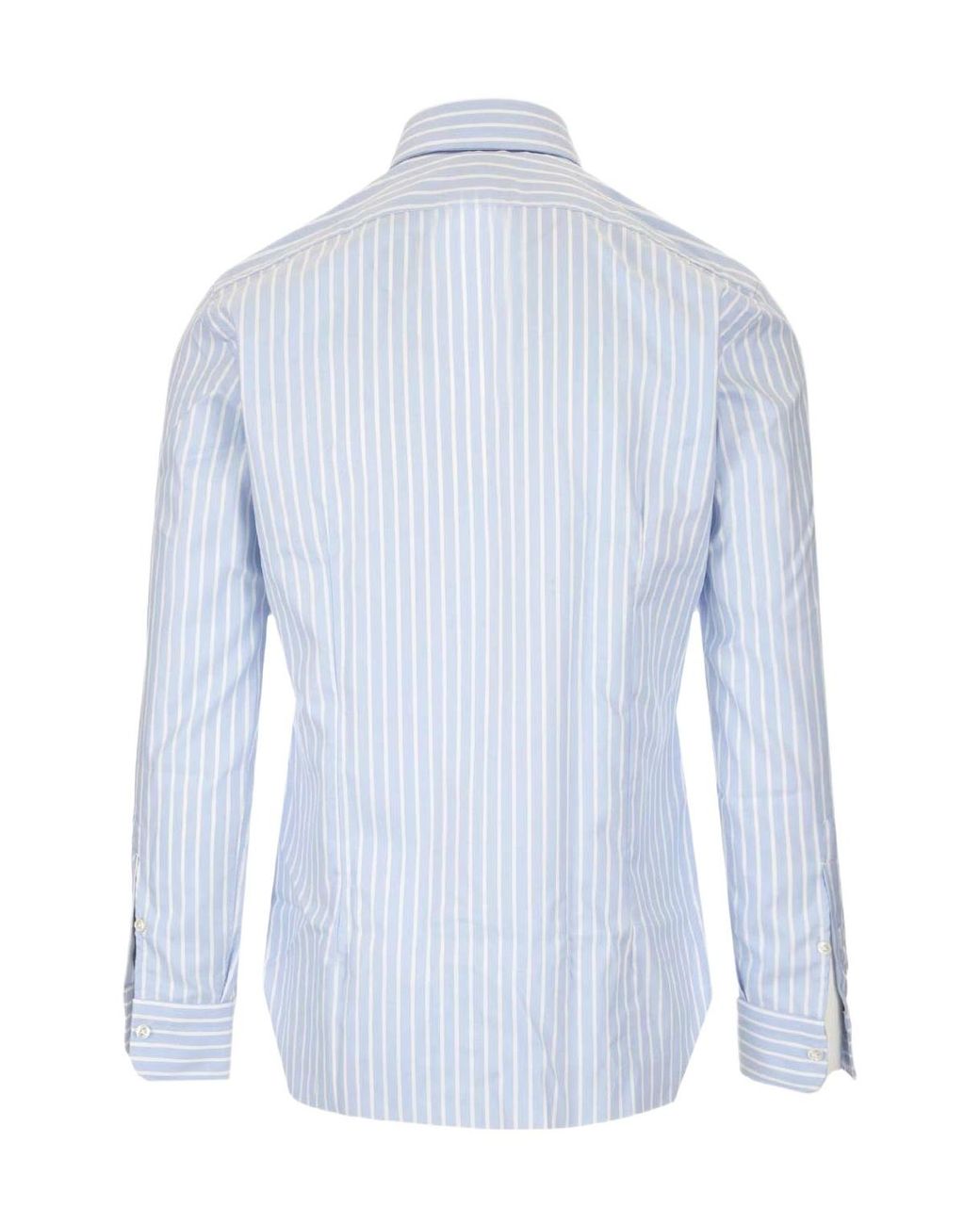 Barba Napoli Blue Culto Straight-Hem Striped Shirt for men
