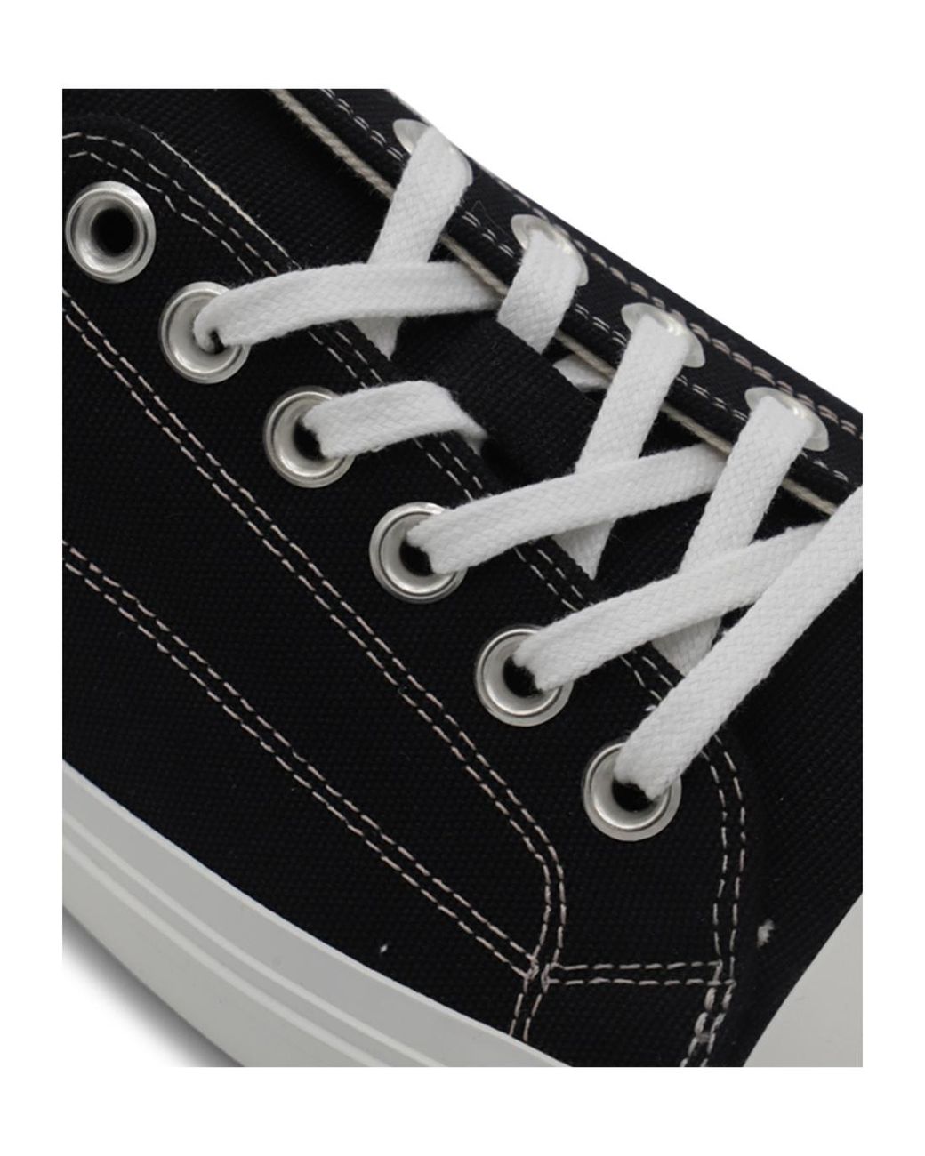 Moschino Black Contrast-Stitched Lace-Up Sneakers for men