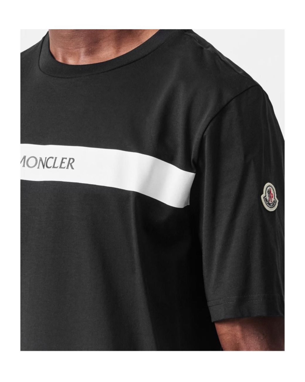Moncler Black Logo Short-Sleeved T-Shirt for men