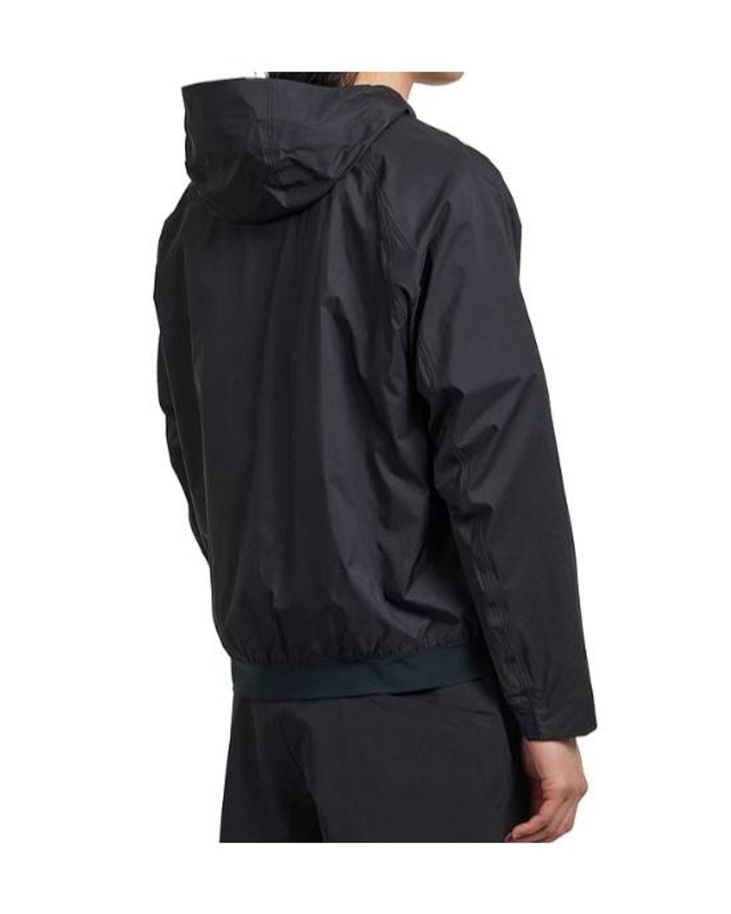 Veilance Black Long-Sleeved Zip-Up Hooded Jacket for men