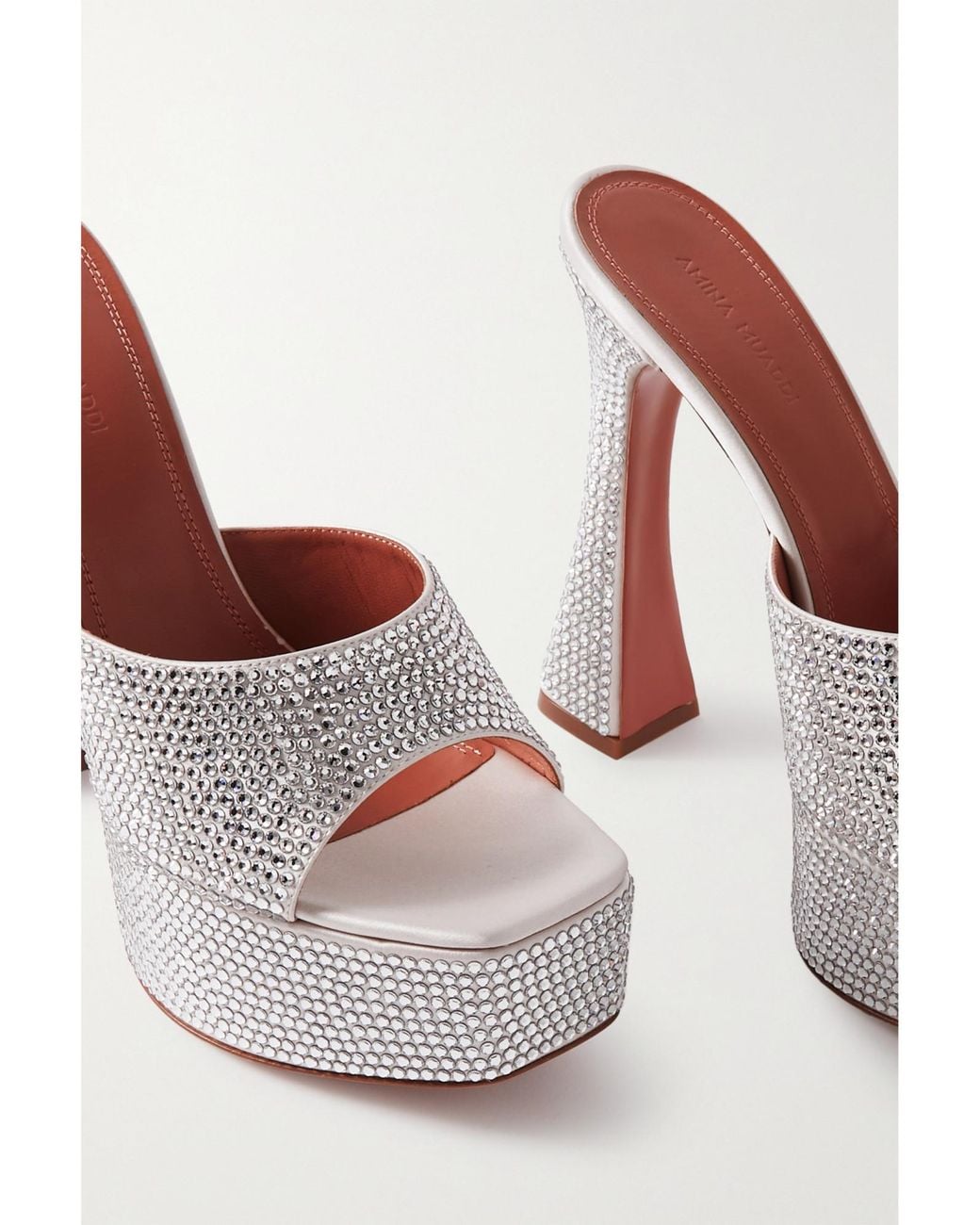 AMINA MUADDI White High-Heeled Sandals