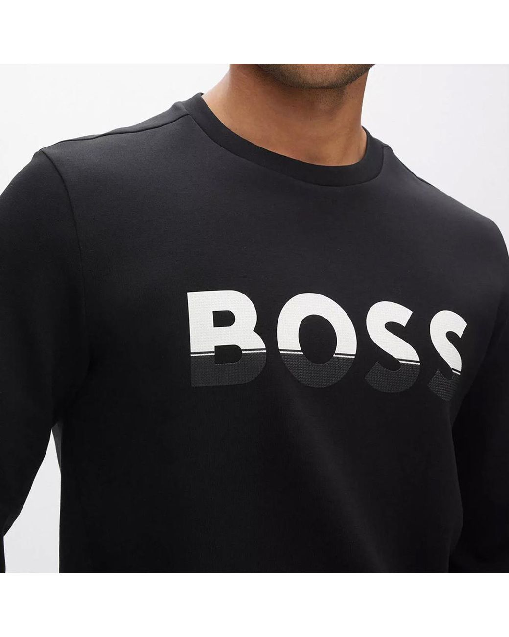 Boss Black Colour-Block Logo Sweatshirt for men