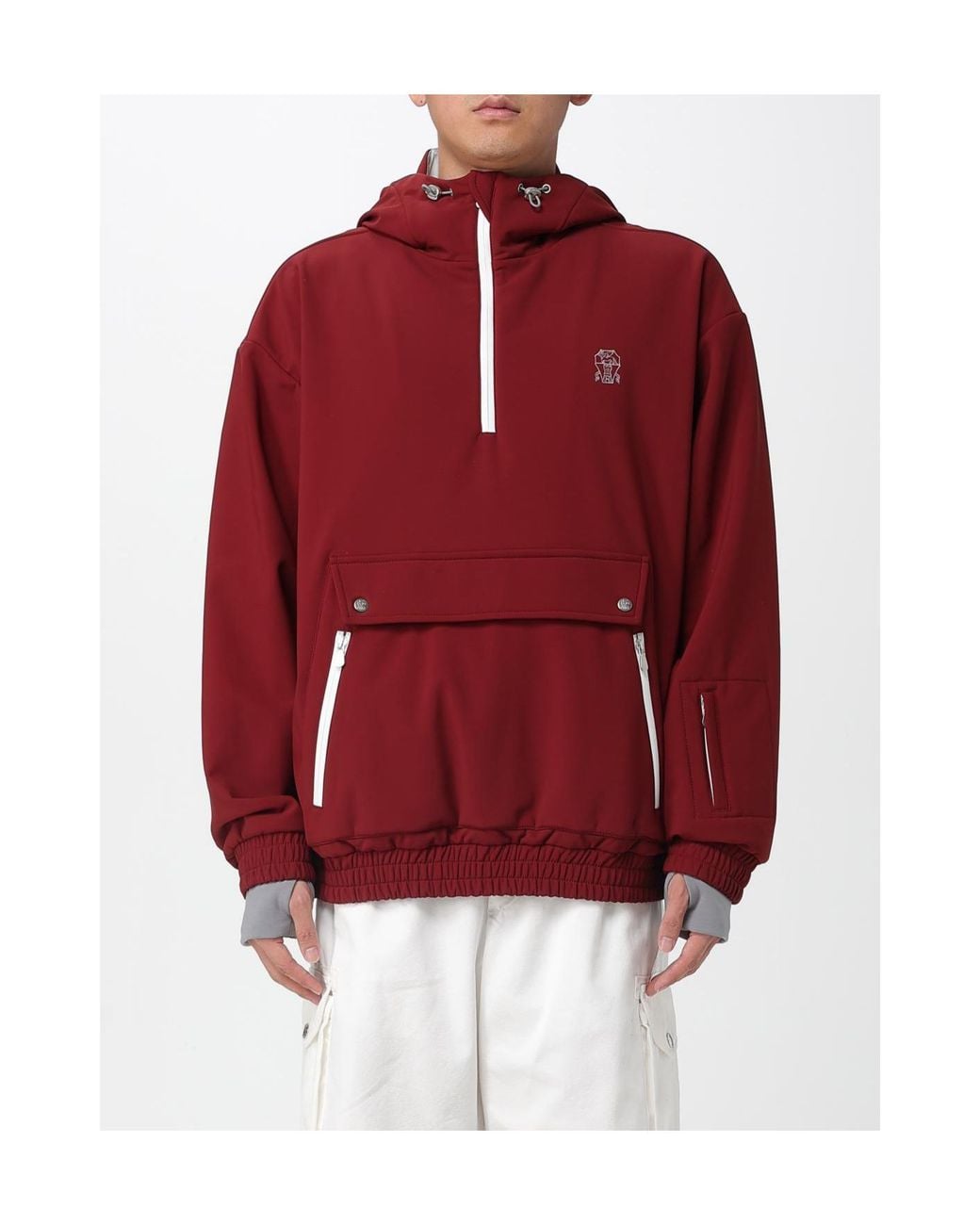 Brunello Cucinelli Red Sweatshirt Jacket for men