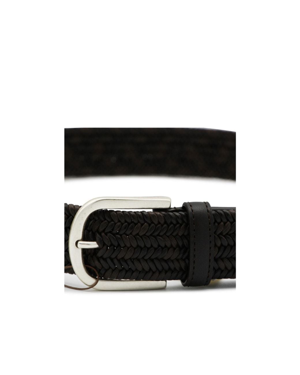 Canali White Woven Leather Belt for men