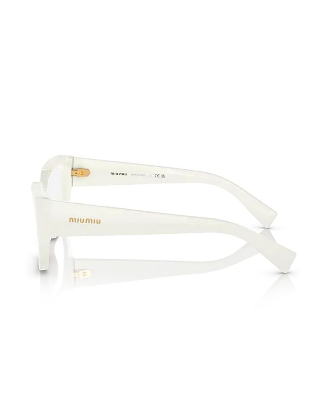 Miu Miu White Eyewear Rectangular-Frame Glasses