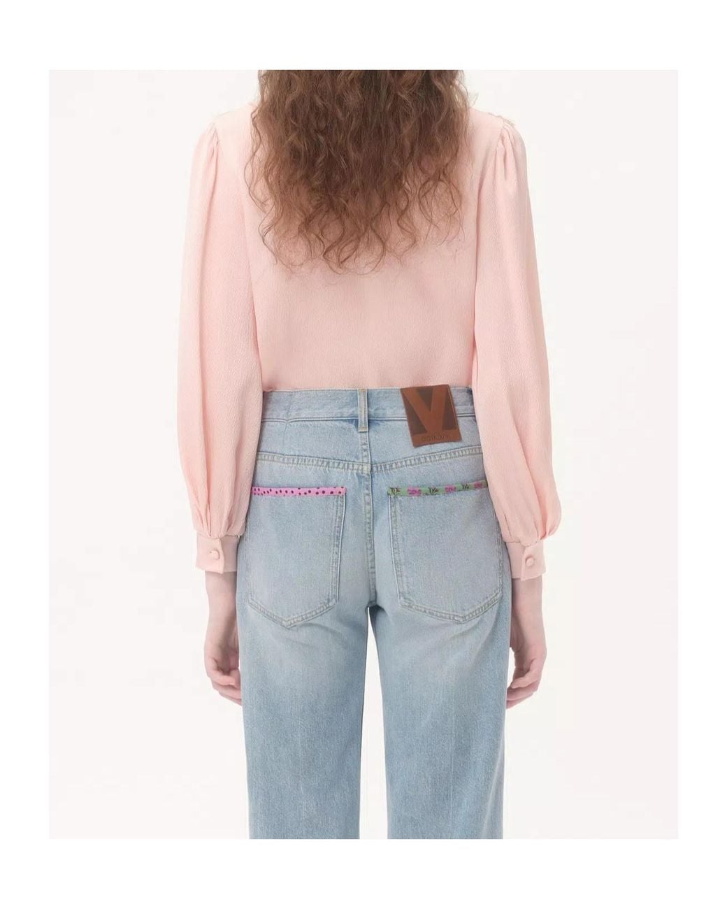 Valentino Pink Hammered Satin Shirt