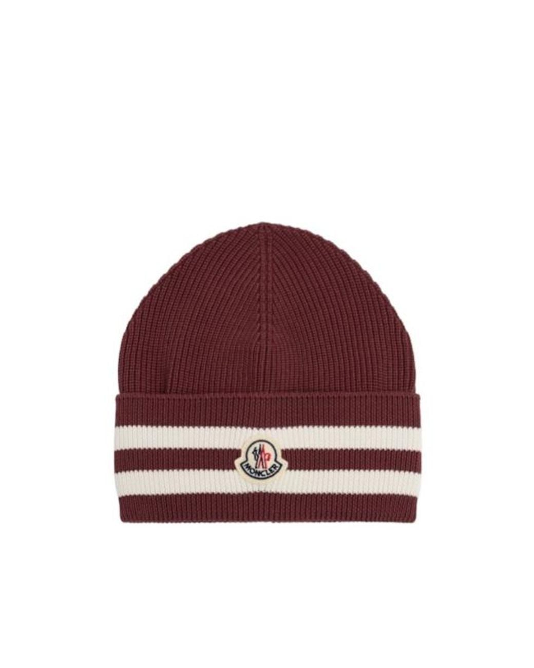 Moncler Red Stripedblend Beanie for men