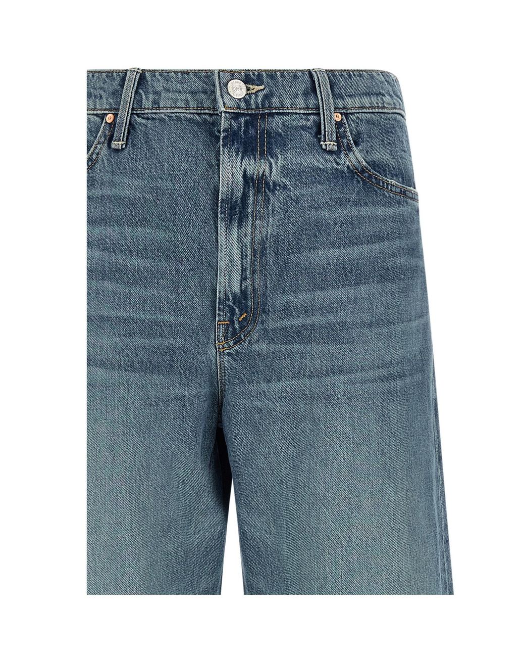 Mother Blue Dodger Flood Wide-Leg Jeans