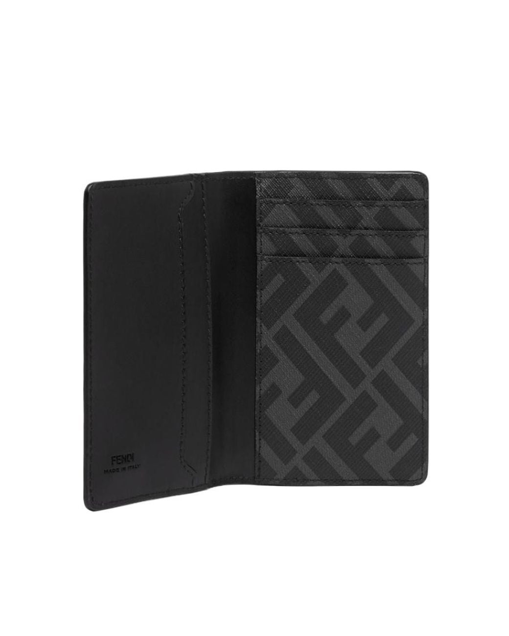Fendi Black Ff Squared Card Holder for men