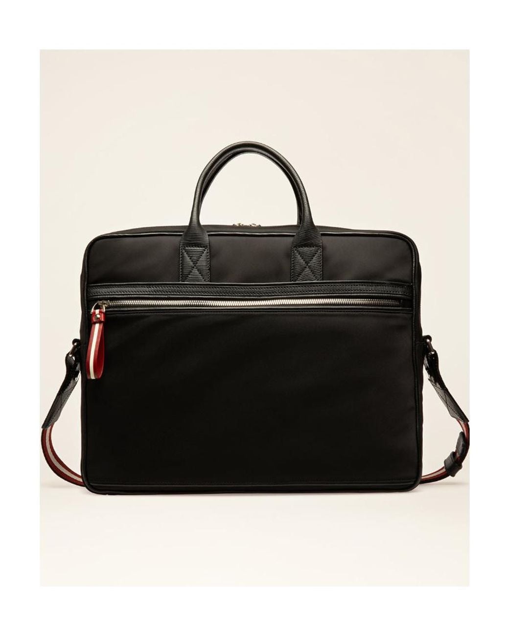 Bally Black Faldy Logo Patch Briefcase Bag for men