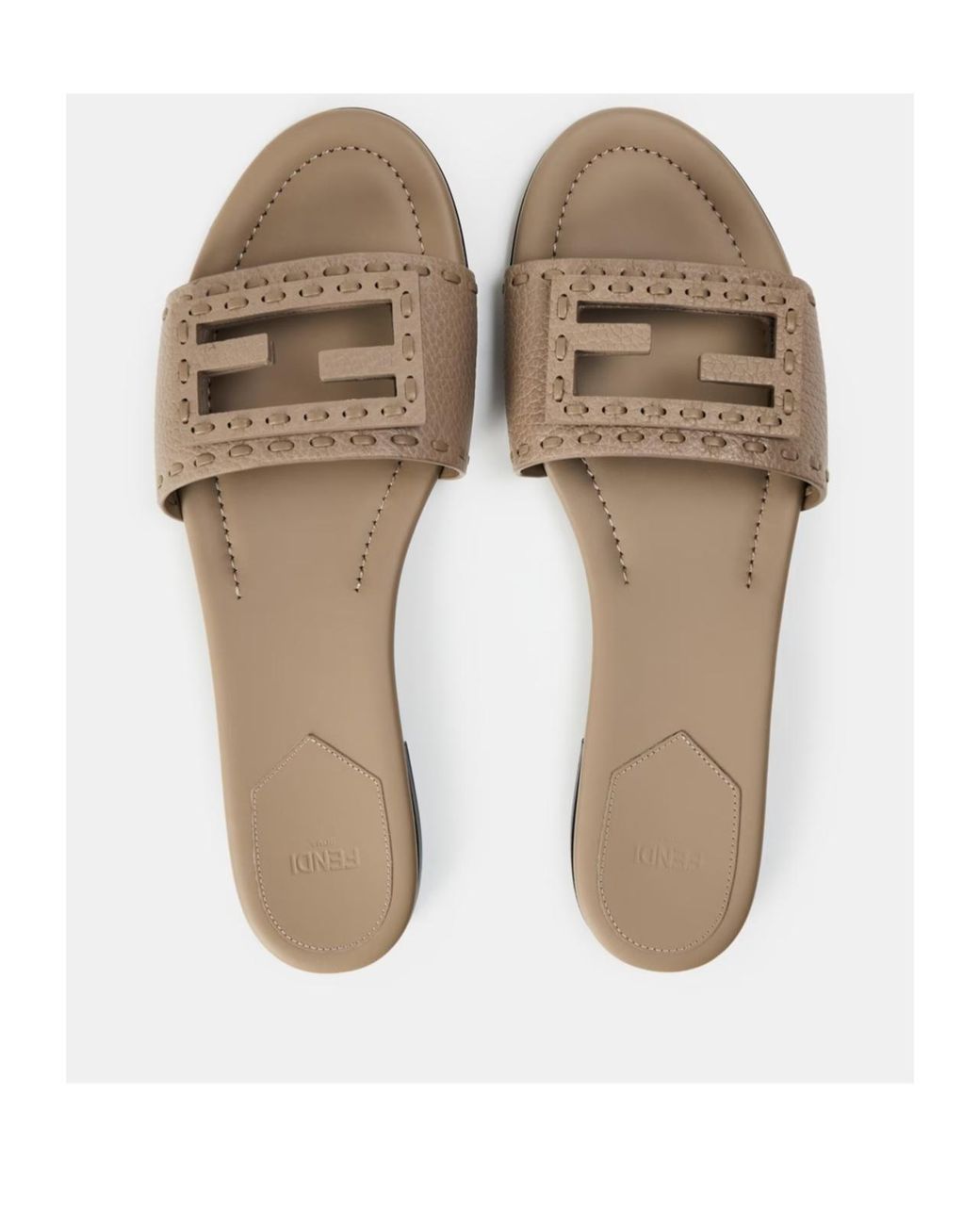 Fendi White Logo Flat Sandals